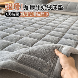 Thick Coral Milk Velvet Mattress Topper 1.5m Winter Home Bedroom Plush Mat for Bed Base