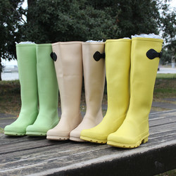 Korean Version Of Candy-colored Women's Rubber Rain Boots, Waterproof Boots, Rubber Shoes, Overshoes, High Boots, Fashionable And Beautiful, Not Stiff In Winter