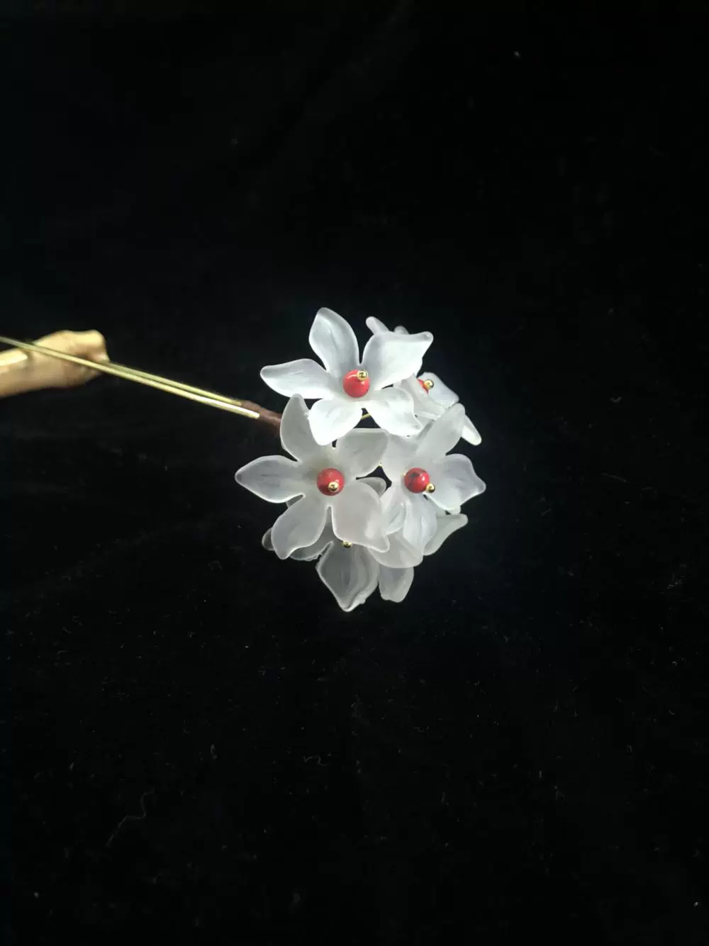 冰晶夏釵簪花古風發簪漢服紅豆釵青金簪古典挽