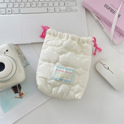 ins cute quilted cotton camera storage bag drawstring bag