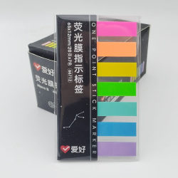 Hobby Stationery 66712 Creative Candy Color Classification Stickers Small Fluorescent Film Indicator Labels 7 Colors Transparent Sticky Notes