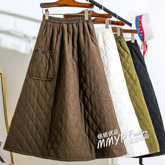 Winter design sensor pocket diamond cotton cotton skirt autumn and winter female thickened A -line umbrella skirt puffy skirt winter skirt