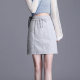 Black skirt for women's short spring and summer high waist casual lace-up pure cotton slimming hip-covering sports hip-covering A-line skirt trendy