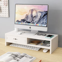 Computer Monitor Stand Desktop Riser with Drawer for Office Workstation