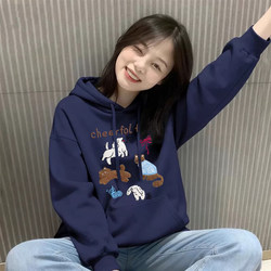 Very Stylish Hooded Sweatshirt for Women, New for Autumn and Winter 2025, Trendy and Fashionable, Loose Fit, Fleece-Lined and Thickened Jacket