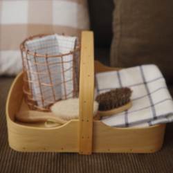 Cosa Japanese-Style Wood Chip Woven Basket, Hand-Held Fruit Basket, Bread Basket, Bathroom Storage, Kitchen Storage Basket