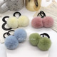 Macaron color hair ball hair ring super soft glutinous pom ball head rope milk bake ball hair rope autumn and winter plush hair accessories