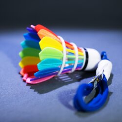 Creative Rainbow Badminton Pendant in the Style of Xiaohongshu, High-Value Ins Badminton Accessory, Bag Pendant Decoration Gift