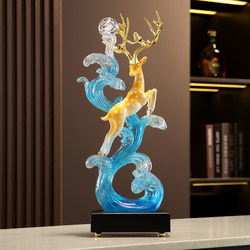 Prosperous and Thriving Vertical High-End Light Luxury Modern Ornament Deer for Living Room, Entrance, Tv Cabinet, Sideboard, Opening Ceremony, Housewarming Gift