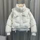 Down jacket women's stitching denim hooded short small small man 24 winter new 90 white duck velvet bread puff jacket