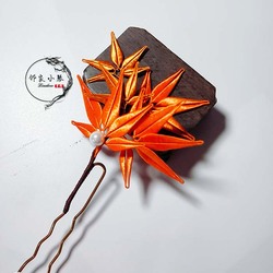 Neighbor Xiaoqin’s Original Design Diy Flower Wrapping Material Package Antique Hanfu Hair Accessories Hairpin Velvet Thread Maple Leaf Hairpin