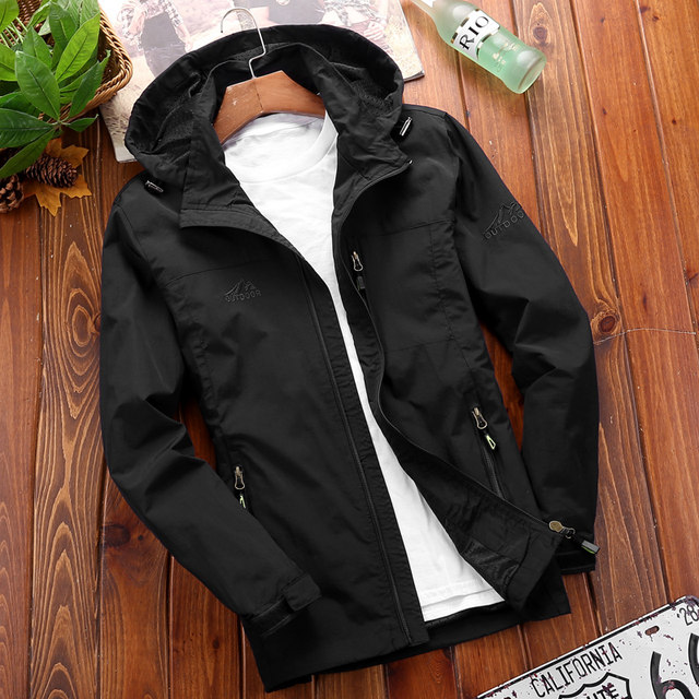 Spring and autumn casual jacket men's windproof large size youth men's ...