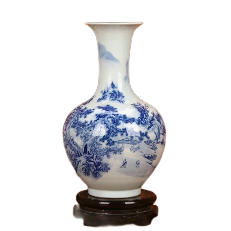 青花瓷古典花瓶中式家居工藝擺件明清風格大承陶瓷器客廳裝飾