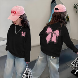 100% Pure Cotton Spring and Autumn Children's Stylish Long-Sleeve T-Shirt for Girls, 2025 New Model, Student Top, Trendy for Older Children