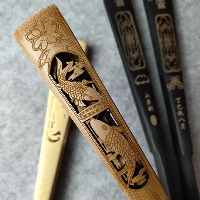 竹凸雕刻百【財】字扇面 【公式通販】