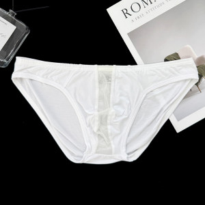 ADANNU男小三角内裤莫代尔拼接透明 纯色U凸性感低腰潮流运动青年