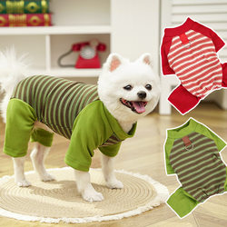Four-legged striped dog new product cat pet clothing cat clothes dog supplies French dog Teddy cross-border Bichon Frize
