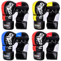 Half-Finger Mma Training Gloves, Mixed Martial Arts Sparring Gloves, Five-Finger Boxing Gloves for Men, Punching Bag Gloves