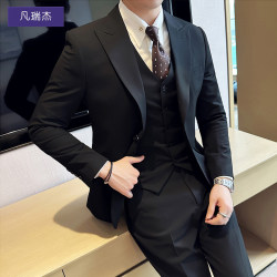 High-End Handsome Suit for Men, Business Casual British Style Groom Wedding Dress, 2025 Spring Suit