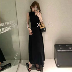 French-Style Elegant Black Tank Dress for Women, Summer 2026 New Model, Bodycon Dress, Particularly Beautiful, Waist-Cinching Long Dress
