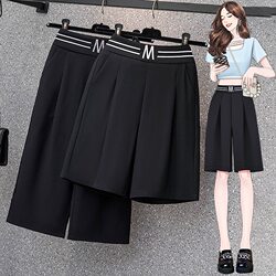 New Style Women's Capri Pants for Summer, Quick-Drying, High-Waisted, Loose-Fitting, Slimming, Casual, Sporty, Wide-Leg, Stretchy, Five-Point Shorts