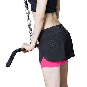 Quick drying sports shorts for women in summer, anti glare running, breathable, sweat wicking, elastic, slimming, casual yoga, double layered with lining