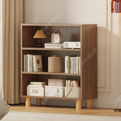 Solid Wood Bookcase for Home Use, Simple Multi-Layer Floor-Standing Storage Rack for Students, Integrated Wall-Mounted Storage Cabinet for Living Room