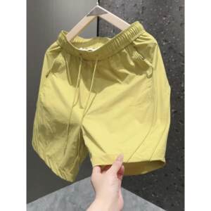
2025 summer men's casual shorts pants zipper pocket quick-drying fashion brand sports pants fashionable versatile quarter-finger pants men