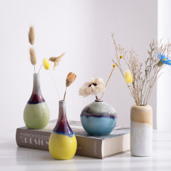 Jingdezhen Dried Flower Ornaments, Living Room Flower Arrangement, Light Luxury Home Decorations, Morandi Popular Style ins Ceramic Vase