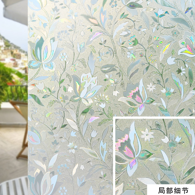 Glass Sticker Translucent Electrostatic Colorful 3D Glue-Free Glass Film, Translucent Semi ...