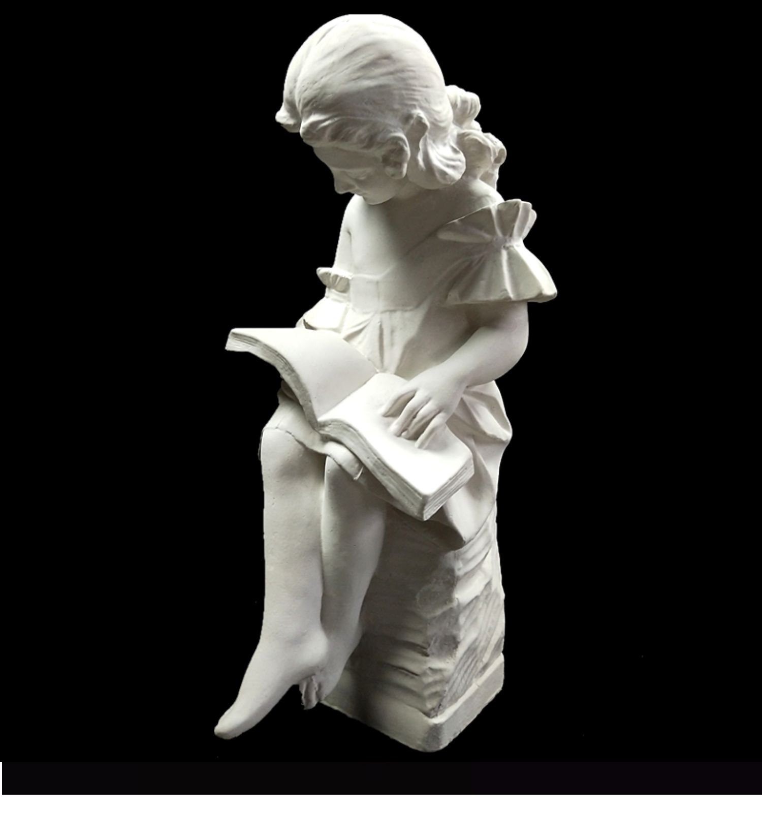 ヴィンテージ石膏像　本読みながらうたたねをする少女 Yicai 読書する少女の石膏像 - 美術教育用具 & ホームデコレーション