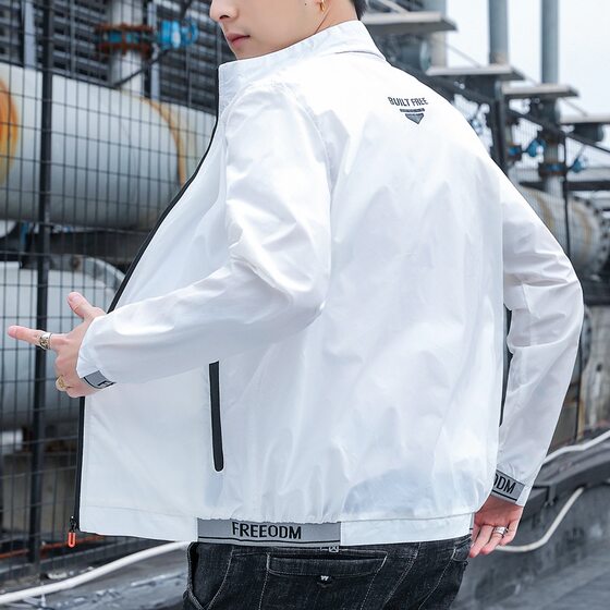 
Summer ultra-thin men's sun protection clothing jacket ice silk stand collar fishing sun protection clothing anti-UV skin clothing jacket