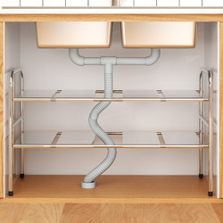 Kitchen Sink Storage Rack, Extendable Cabinet, Multi-Layered Multifunctional Drain Cabinet Storage Rack, Floor-Standing Multi-Layer