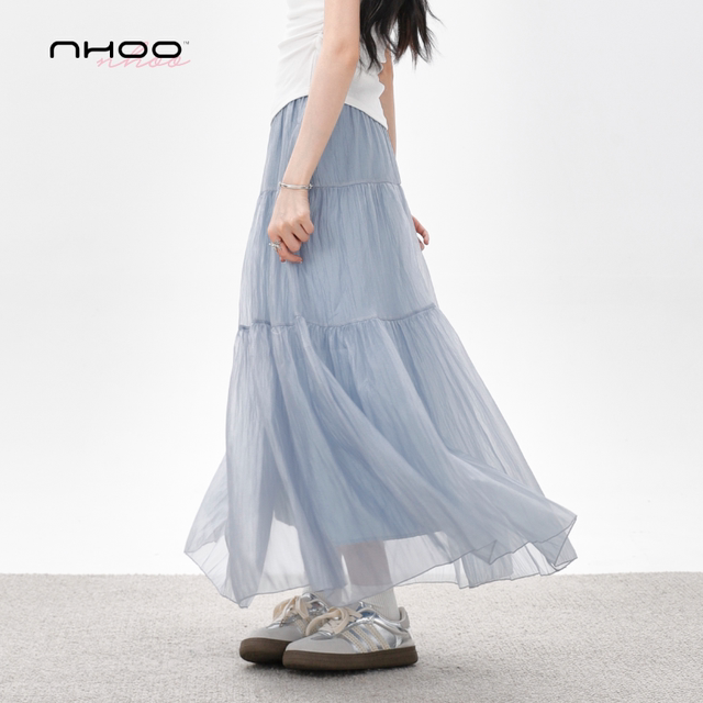 NHOO's graceful summer super versatile mermaid jewel fluffy cake skirt vacation skirt