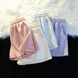 Can Be Worn Outside for Shopping! Pink Color Enhances Complexion, Casual Sports Shorts for Women, Summer Loose-Fitting Home Sleep Shorts, Versatile Three-Quarter Shorts
