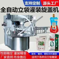 Fully Automatic Spout Pouch Filling, Capping, and Sealing Machine for Ketchup, Juice, Beverage, and Jelly