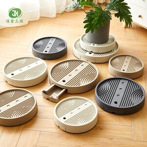 Thickened mobile flower pot tray with wheel flower stand bottom plastic base hidden roller universal wheel connection water splash tray bottom