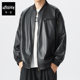 Weichen trendy brand plus size men's spring and autumn jacket for fat men with fattening and enlarged baseball collar for fat men loose and light jacket