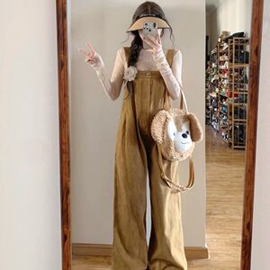 Pregnant women's spring and autumn suit new fashionable design lace base shirt wide-leg overalls 2024 versatile women
