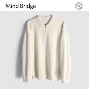 
MindBridge 500g double strand 48 pieces/Autumn and winter casual loose lapel base inner sweater men's MA6W