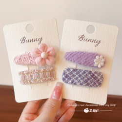 Korean Style Small Fabric Bb Clip Hairpin Sweet and Versatile Floral Hair Accessory Little Girl Bangs Clip