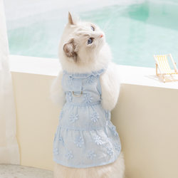 26 New Styles of Cat Clothes for Spring and Summer, Thin and Breathable Two-Legged Outfits for Adult and Young Cats, Princess-Style Pet Clothing for Small Dogs