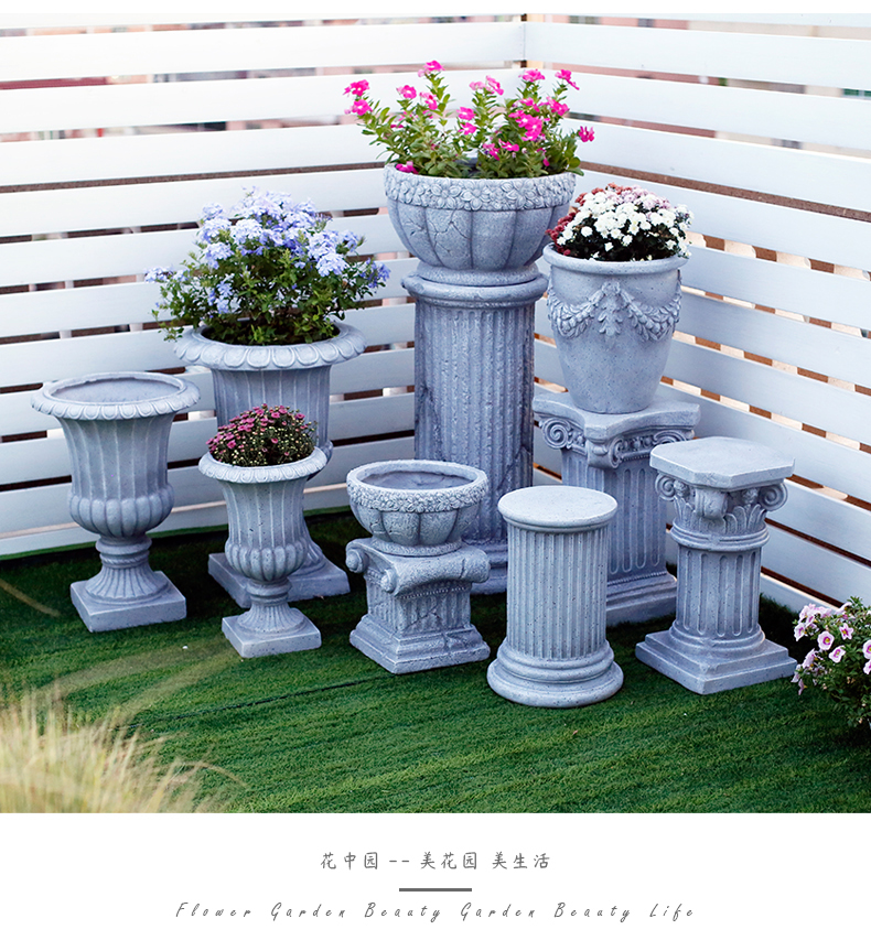 ローマ柱 花壇台 - ヨーロッパ風ガーデンオーナメント