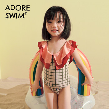 Adoreswim Summer New Children's Swimsuit Lianhe Body Girls Triangle Swimsuit Cute Swimsuit
