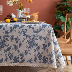 Korean ins floral tablecloth French cotton and linen decoration