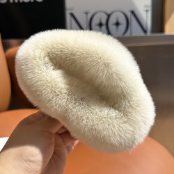 Korean Oversized Real Rabbit Fur Hair Claw Clip, Trendy Hairpin, Cute Plush Hair Accessory, Hair Clip, Winter Women's Hair Accessory