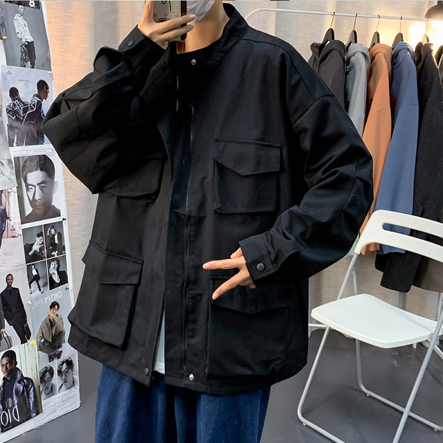 Retro functional twill work jacket for men in spring and autumn with ...