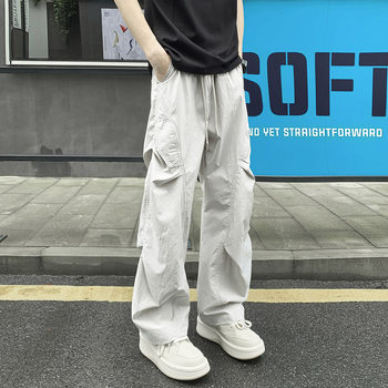 Sports outdoor scimitar workmanship trousers for men and women autumn design drooping pleated light and breathable wide-leg pants quick drying