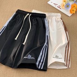 men's summer american style striped sports shorts