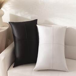 Rectangular Throw Pillow for Sofa, Living Room, Light Luxury, High-End Feel, Long Cushion Cover Without Insert, Tech Fabric Backrest Cushion, Waist Support